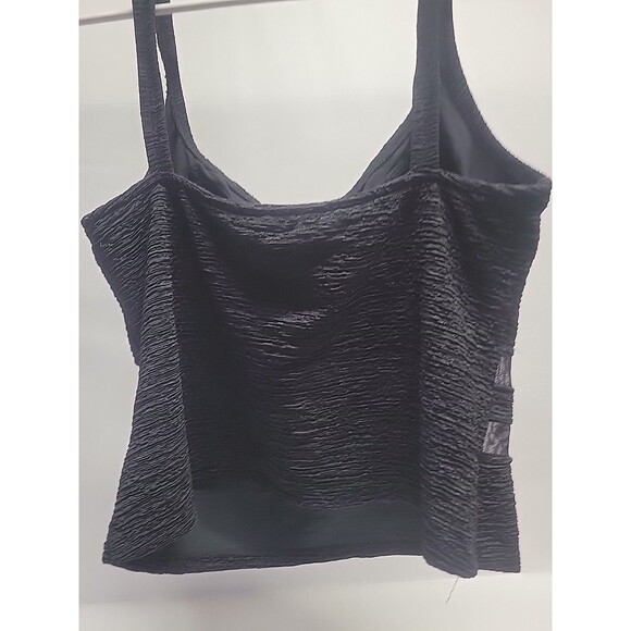 Mainstream Womens Bathing Suit 16 Black Tank Top Solid Nylon Spandex - Picture 6 of 11